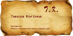 Tancsa Korinna névjegykártya